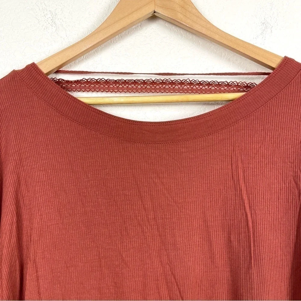 Free People Shimmy Shake Cowboy Long Sleeve Pullover V-Back Top Size Small Women